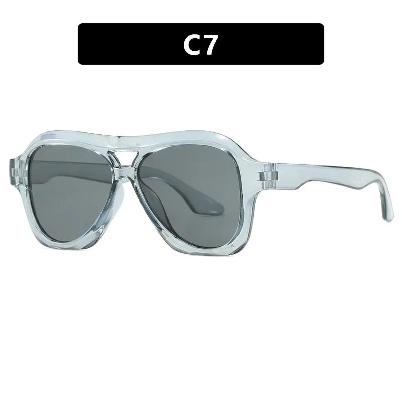 Fashion Oversized Double Bridges Pilot Sunglasses Women Retro Jelly Color Shades UV400 Men Trending Punk Sun Glasses