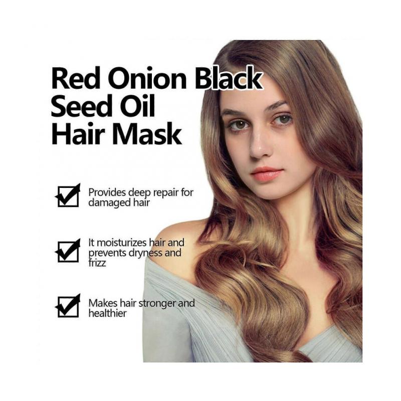 Eelhoe Red Onion Black Seed Oil Hair Mask Manic Strong Fluffy Hair Glowing Smooth Shiny Hair Mask