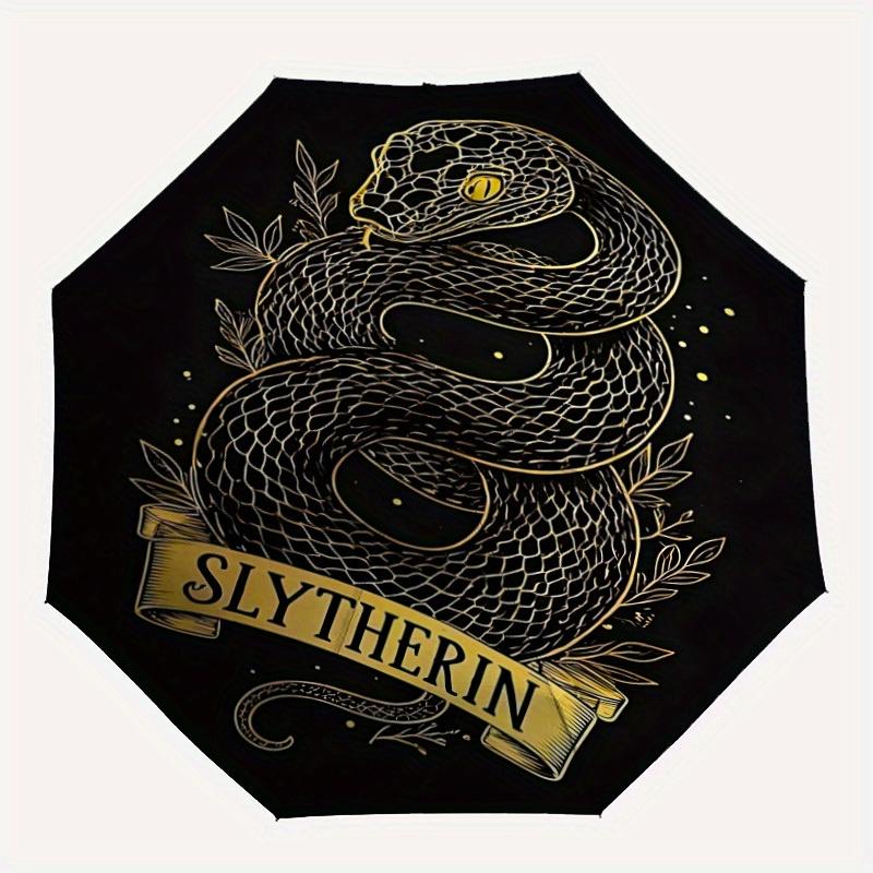 

1pc Slytherin Snake Crest Design Automatic Open/Close Umbrella - Compact Travel Umbrella, Perfect Gift for Friends -Intricate Design Umbrella yy2508