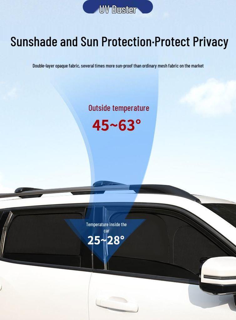 E18 Car Sunshade Blackout Curtains for Heat Insulation & Privacy