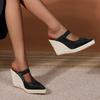 Pantofole da Casa alla Moda Scarpe con Plateau Punta Appuntita Tacchi da Donna a Zeppa Med Morbide Copertura Alta Cinturino con Fibbia Tessuto Elastico TPR Quadrato Sexy