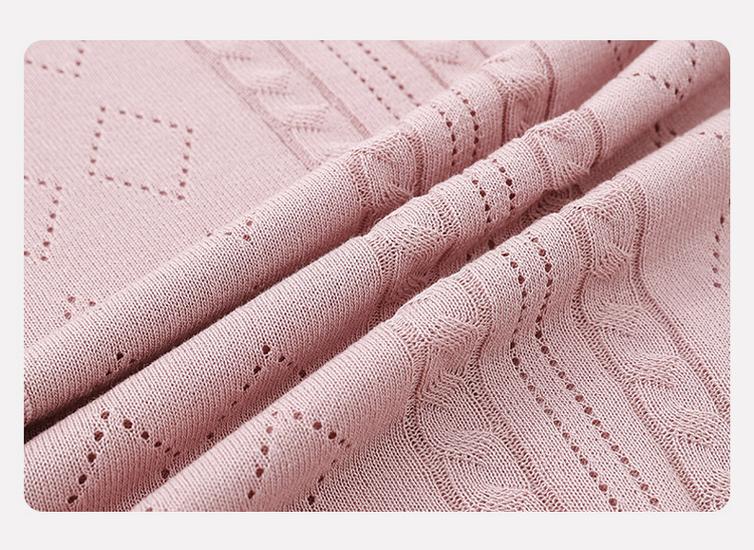 Ice Silk Loose Knit Cardigan T-shirt: Women's Summer Short-Sleeved Sweater for Middle-Aged and Elderly Moms