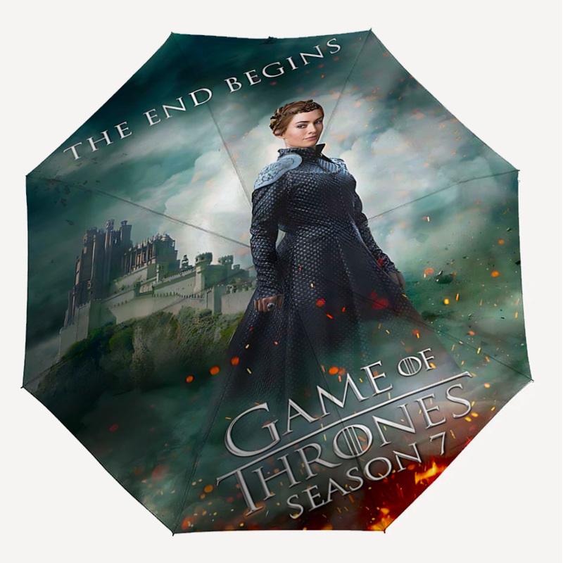 1pc game of thrones season 7 Folding umbrella automatic open/close, 8-Rib Durable Frame, Compact Folding Design, Ideal Birthday1107L