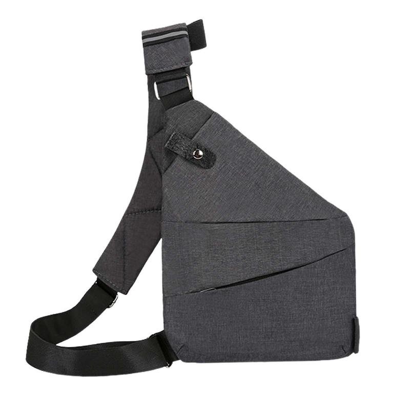 Sling Bag Shoulder Backpack Crossbody Daypack Unisex with Pockets Chest Bags Gray Left