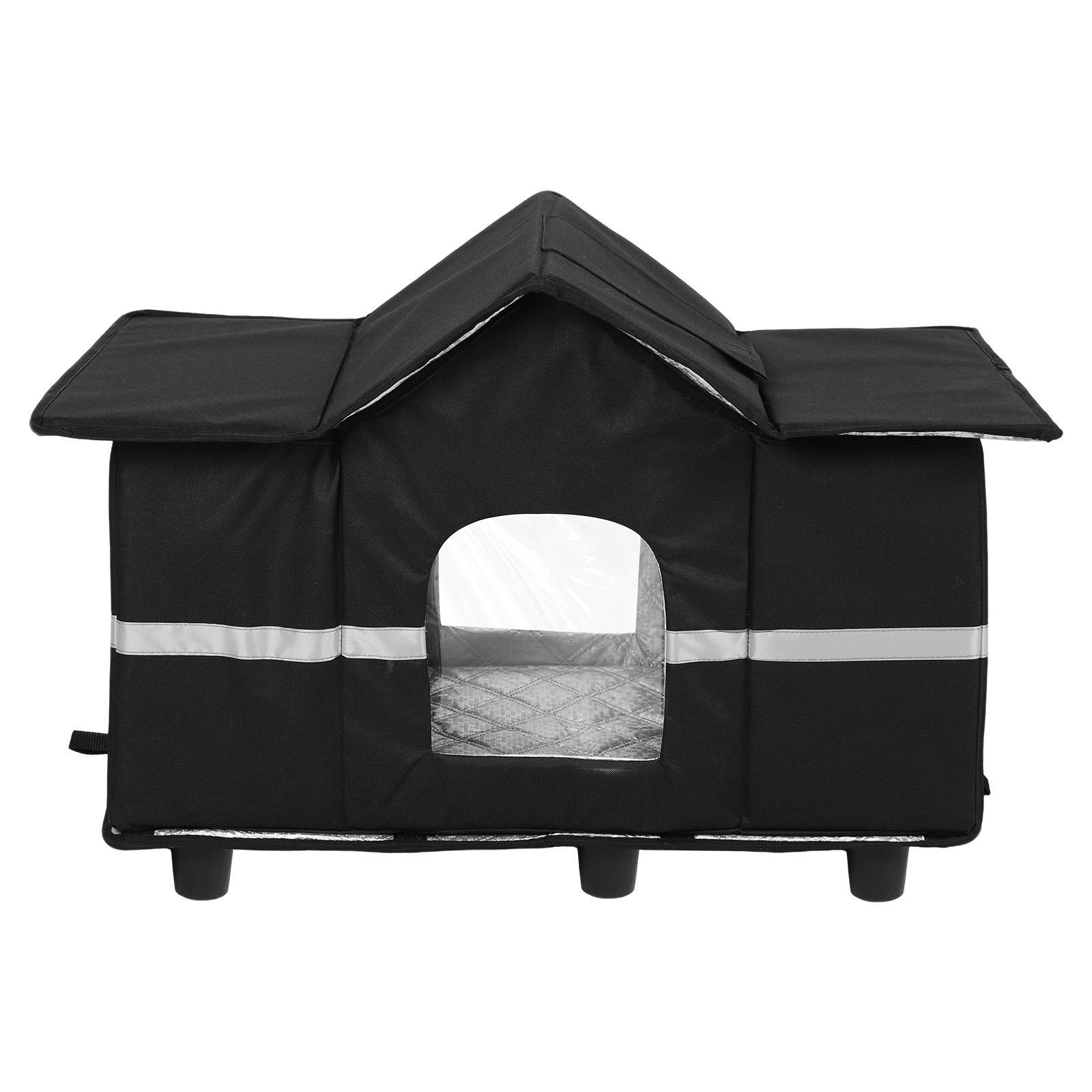 

Cat House for Outdoor Weatherproof and Insulated Feral Cat House with Mat Easy to Put Together Selfwarming Shelter for Winter