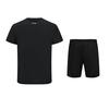 Li Ning Simple Breathable Cool Round Neck Short Sleeve Versatile Straight Cut Split Quick Dry Shorts Casual Sports Suit ATSV607-1+AAPU133-1