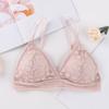 Women Lace Wire Free Sports Bra Beauty Back Comfortable Skin Stretch Triangle Cup Padded Bra