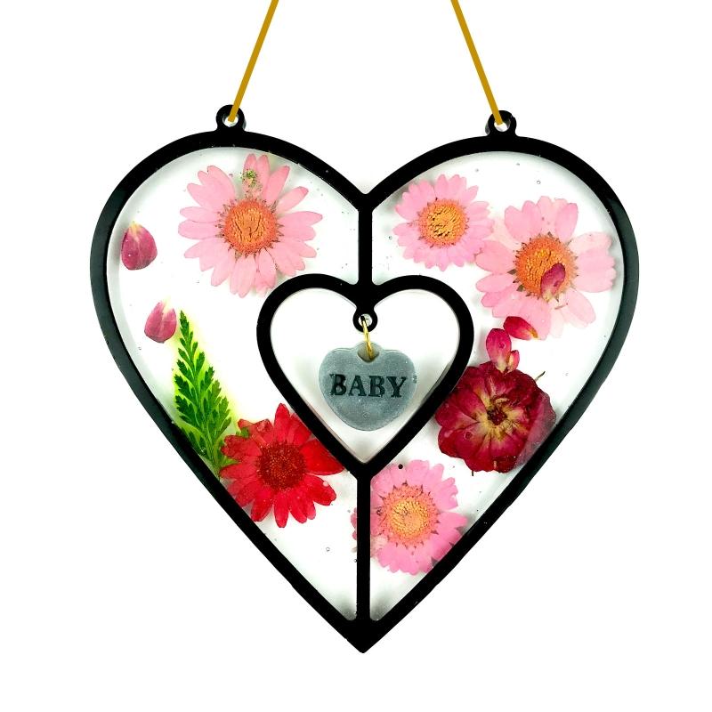 Wall Hanging Resin Moulds Heart-shaped Silicone Moulds Window Epoxy Resin Mould for DIY Craft Christmas Home Decoration