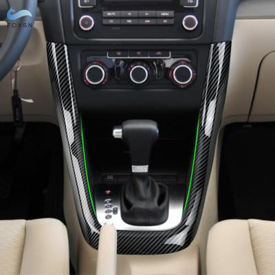 Car Accessories Carbon Fiber Pattern Central Control Gear Shift Panel U Shape Frame Cover Trim For VW Golf 6 MK6 2008 -