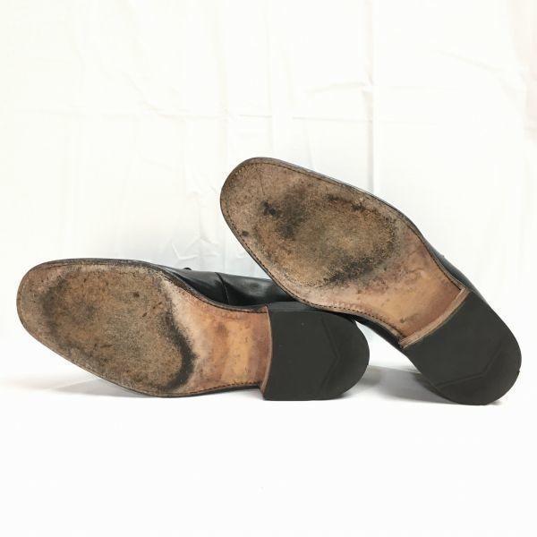 Loake Made In England Vintage Plain Toe Business Shoes Black Size 6EEE / 24.5-25.0cm Men's(USED)