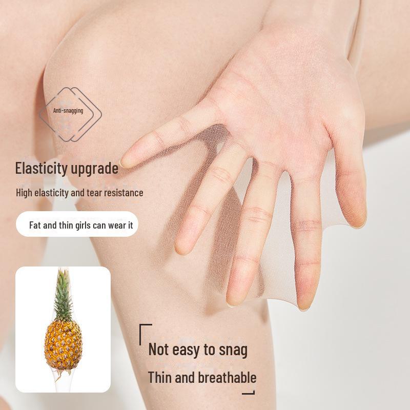 Damskie letnie przezroczyste pończochy - antypoślizgowe, w kolorze skóry, z filtrem przeciwsłonecznym i wzorem antypoślizgowym