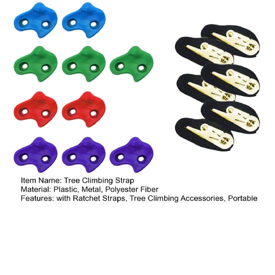 1 Set Baumklettergriffe mit Ratschengurten Kinder Erwachsene Kletterer Große Klettersteine Outdoor Hinterhof Fitnessstudio Hindernisparcours Training Baumkletterset