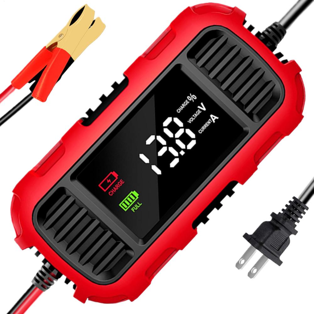 

Зарядное устройство для аккумулятора мотоцикла 12 В, автомобильное зарядное устройство для мотоцикла, зарядное устройство для аккумулятора смарт-автомобиля US Plug чёрный/красный