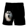 Mens Summer Beach Board Shorts Beach Boxer Trunks 3D Wolf Print Boardshorts Men Casual Short Bermudas Masculina