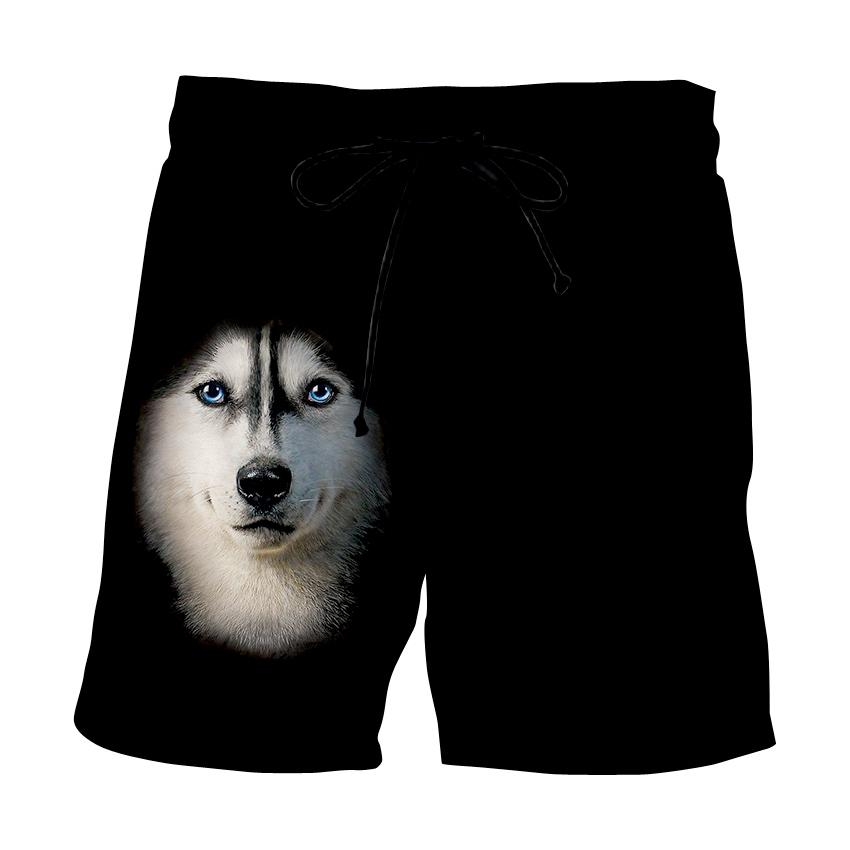 Mens Summer Beach Board Shorts Beach Boxer Trunks 3D Wolf Print Boardshorts Men Casual Short Bermudas Masculina