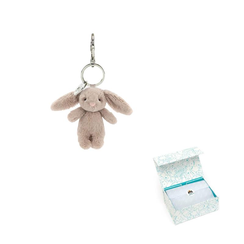 

JELLYCAT Застенчивый зайчик бежевый брелок для сумки 8cm светло-коричневого