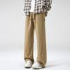 American trendy casual pants men's loose straight khaki overalls spring and autumn drape wide-leg trousers