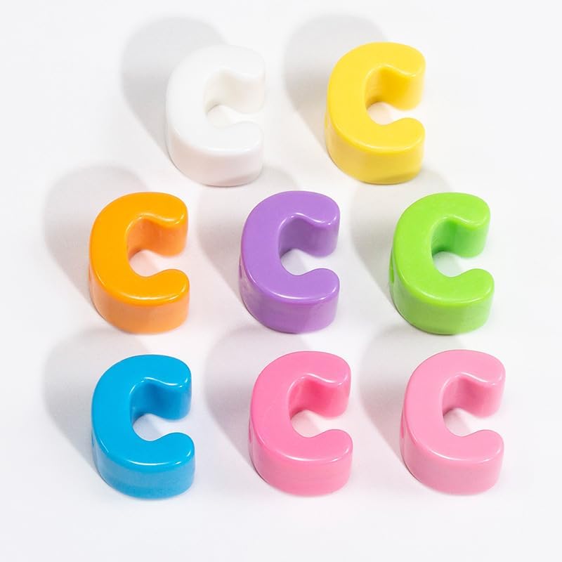 10PCS Colorful 26 Letter Beads 20mm Loose Beads Big Hole DIY Jewelry Making Kit Bracelet keychain for Educators to Learn Letters
