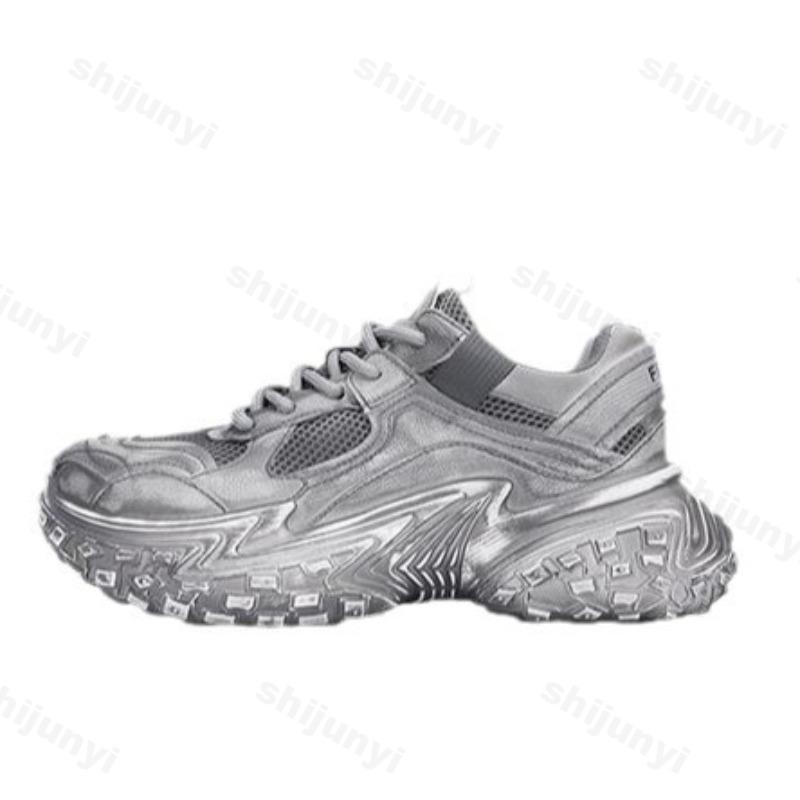 Men's Casual Sport Shoes Vintage Distressed Sneakers 2025 Autumn New Style Thick Bottom Fashion Increased Height Trendy Shoes