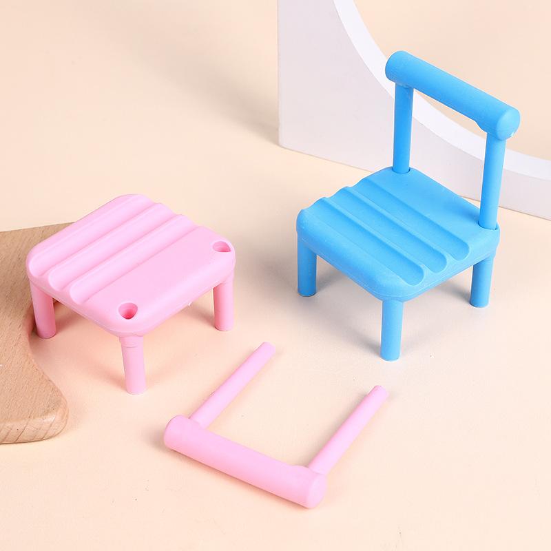 Mini Phone Stand Holder Cute Desktop Organizer Chair Stool for Smartphones