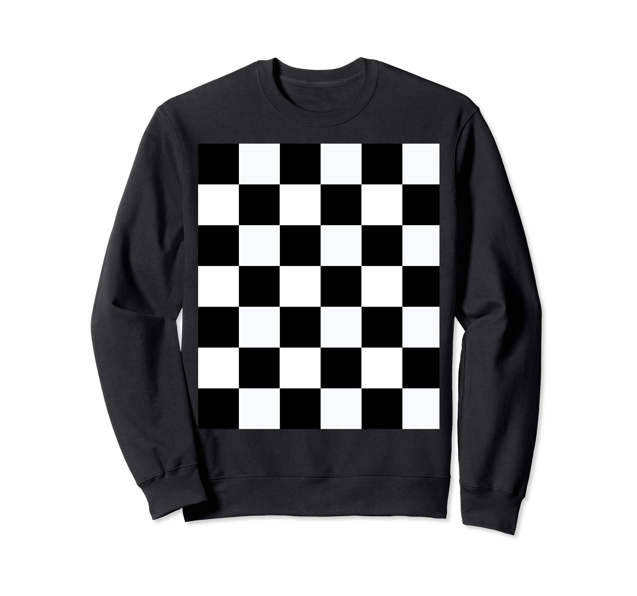 Ska Music Design Checkerboard Black and White Ska Symbol Pattern Sweatshirt