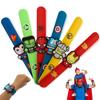 6 X Cartoon Super Hero Snap Bracelet Figure Party for Kind's Gift