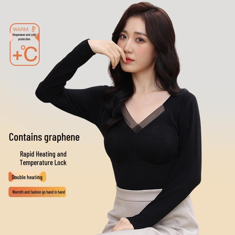 

Graphene Seamless Warm Base Layer 8805 - Bra-Free Thickening Slim Body Shaping Top L [100-120]