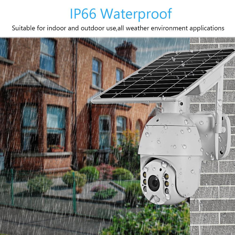 1080P bezdrátová bezpečnostní kamera se solárním panelem 2MP venkovní vodotěsná dobíjecí baterie pro sledování