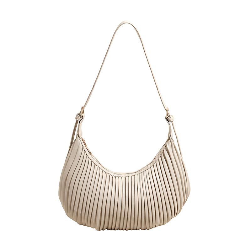 Korean Style Fashion Simple Underarm Bags 2025 Winter Pu Leather Textured Striped Crossbody Bag Female Casual Commuting One Shoulder Bags