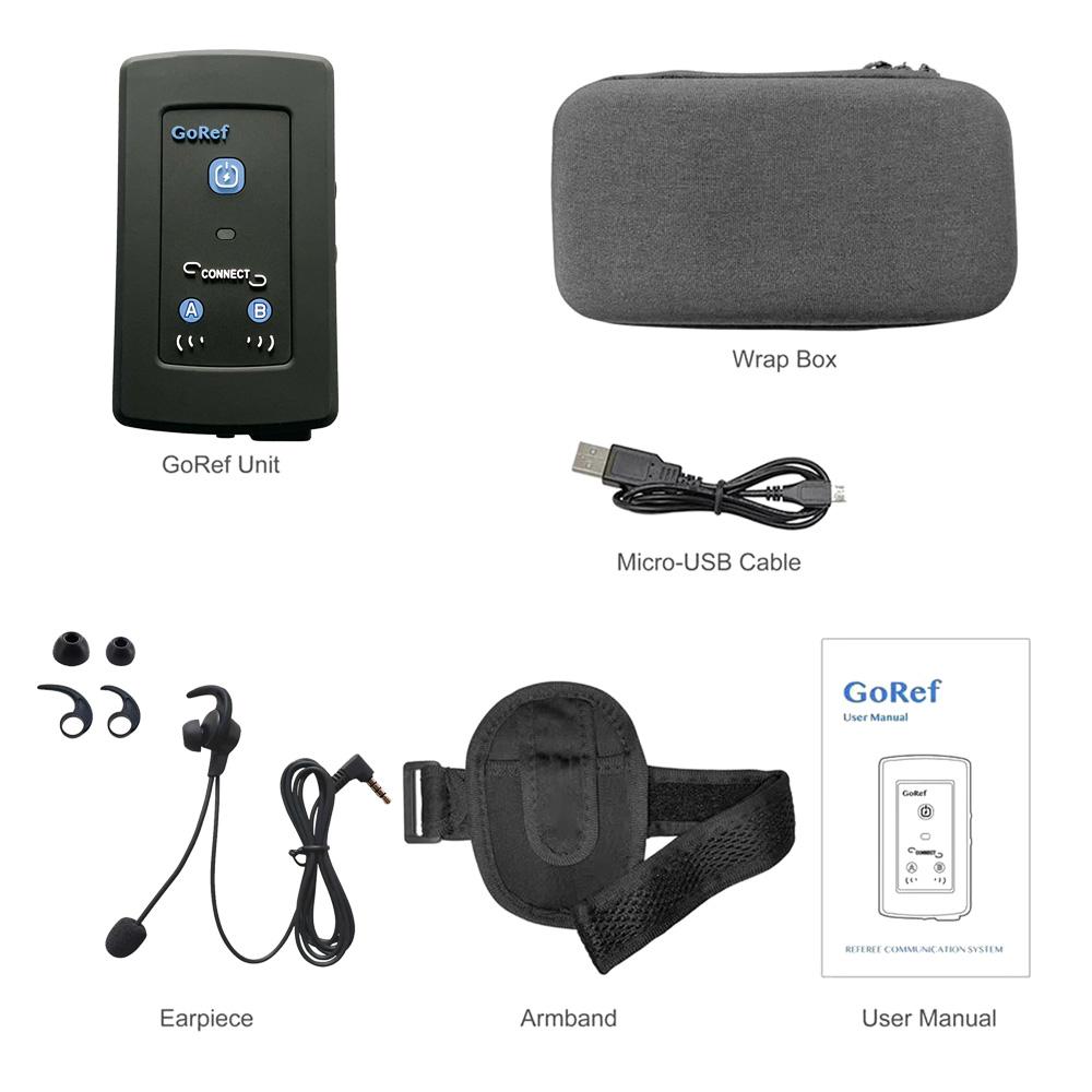 

1200M GOREF Футбольная судейская гарнитура-интерком Дуплексная Bluetooth 5.1 Мотоциклетная интерком Беспроводной коммуникатор Как у FBIM чёрный