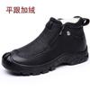 Cotton shoes men's winter velvet warm leather business casual dad shoes thickened wool non-slip soft sole large cotton leather shoes
