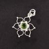 Round Peridot Stone 925 Silver Trendy Artisan August Birth Wedding Boho Pendant PP-18-1
