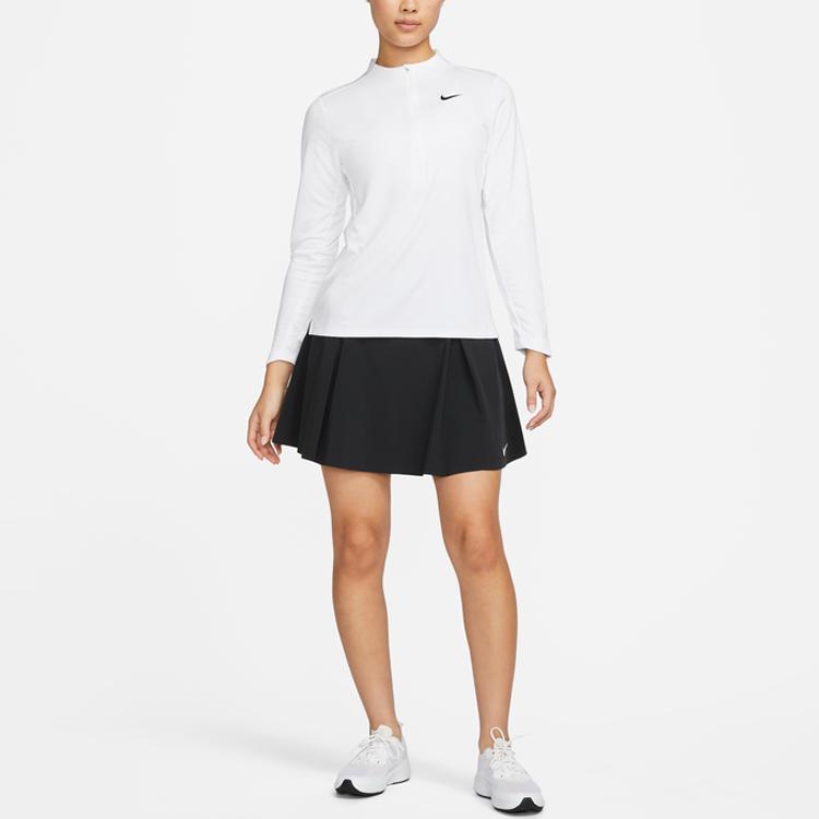 Nike Dri-Fit Solid Logo Stand Collar Long Sleeve Jacket Women Jackets White DX1492-100