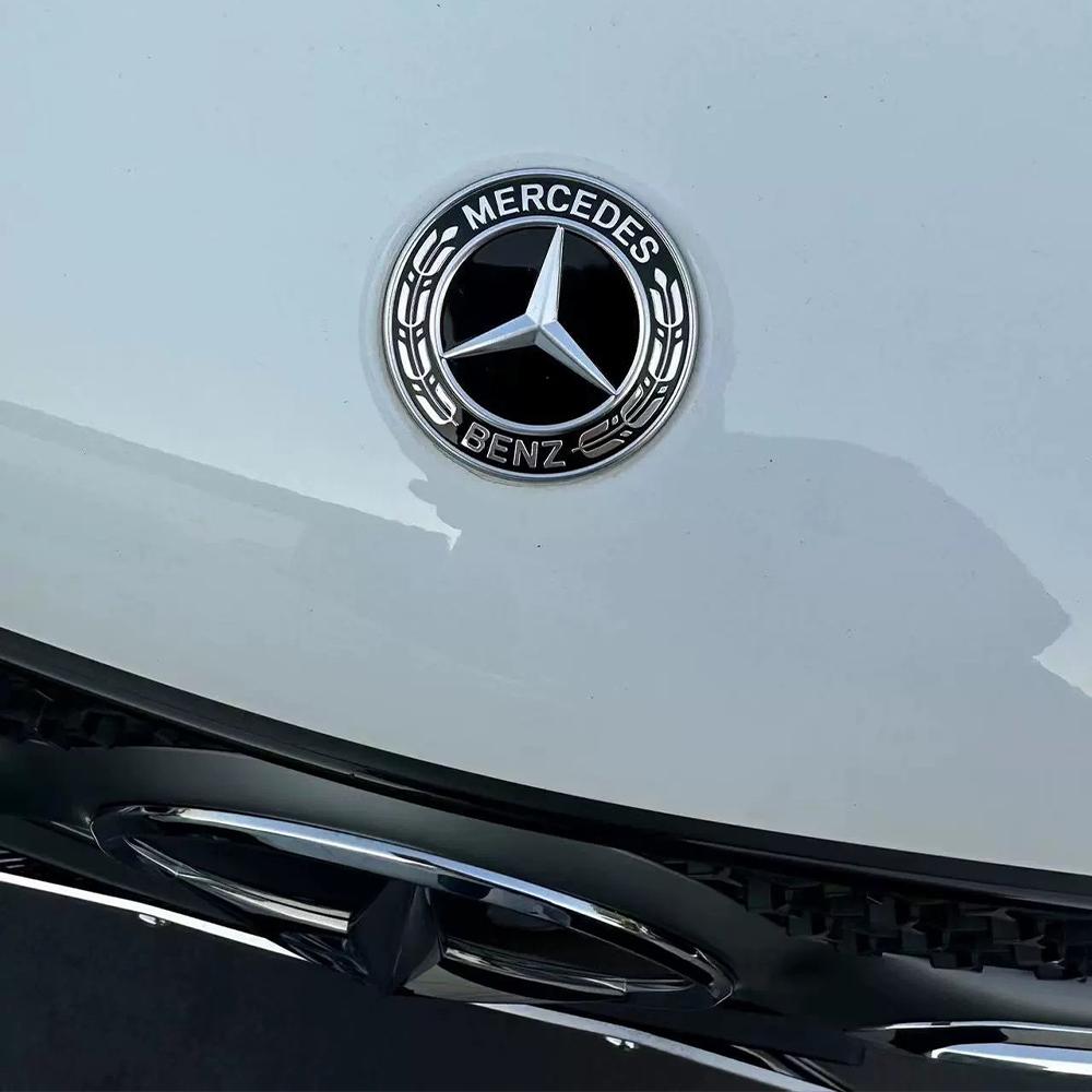 New 80% Car Metal Flat Hood Emblem Sticker Front Badge Accessories For Mercedes Benz W203 W206 W212 W167 W166 W247 C E GLA GLC