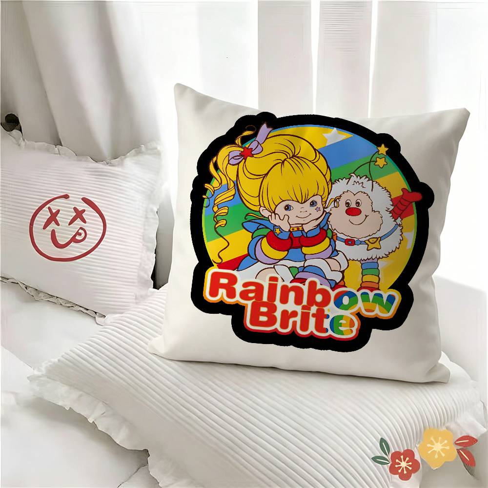 pc Cute RRainbows BBrite Pillow Case Fashion Square Pillowcase Bedroom Sofa Room Ins Decoration Leisure