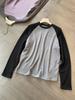 Color-Block Round Neck Long-Sleeved T-Shirt: Unique fabric, soft, durable, and comfortable!