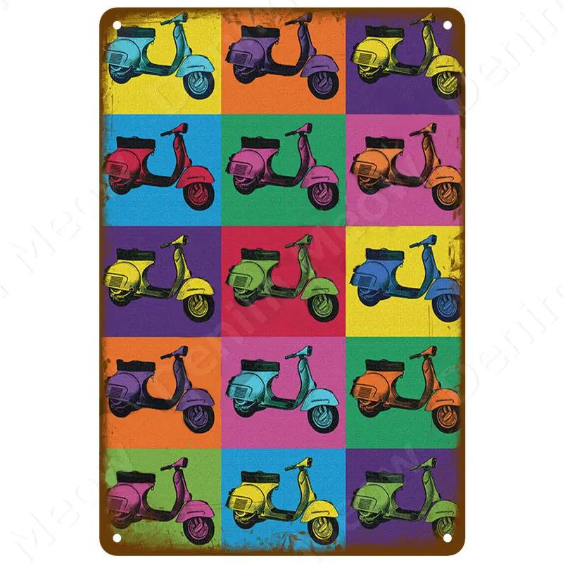 Vespa Parking Only Vintage Metal Tin Sign Home Cafe Garage Motorcycle Billboard Wall Art Poster Plate Club Decoration ZSS81