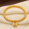 Elegant Golden Fu Bead Bracelet for Women - Good Luck & Fashionable New Year Gift