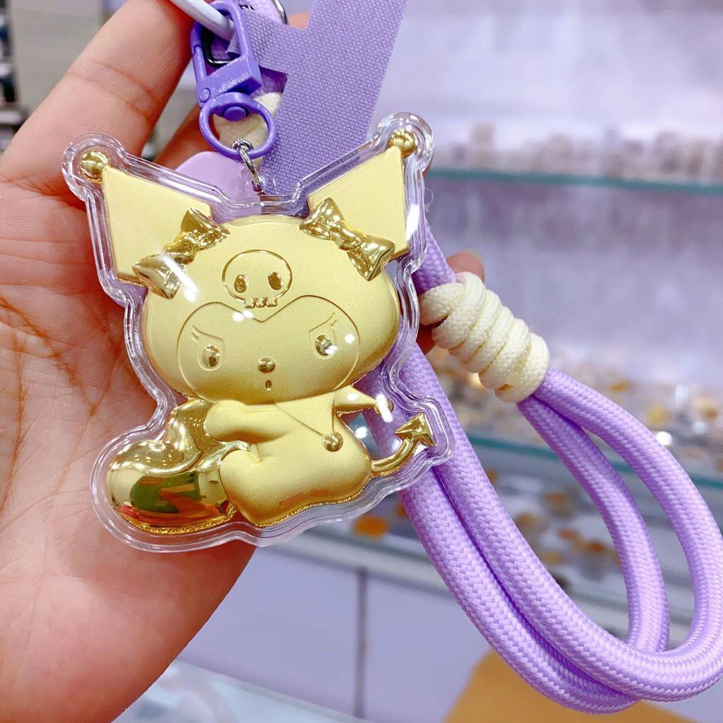 Doraemon Gold Pendant Keychain with 999 Pure Gold Charm