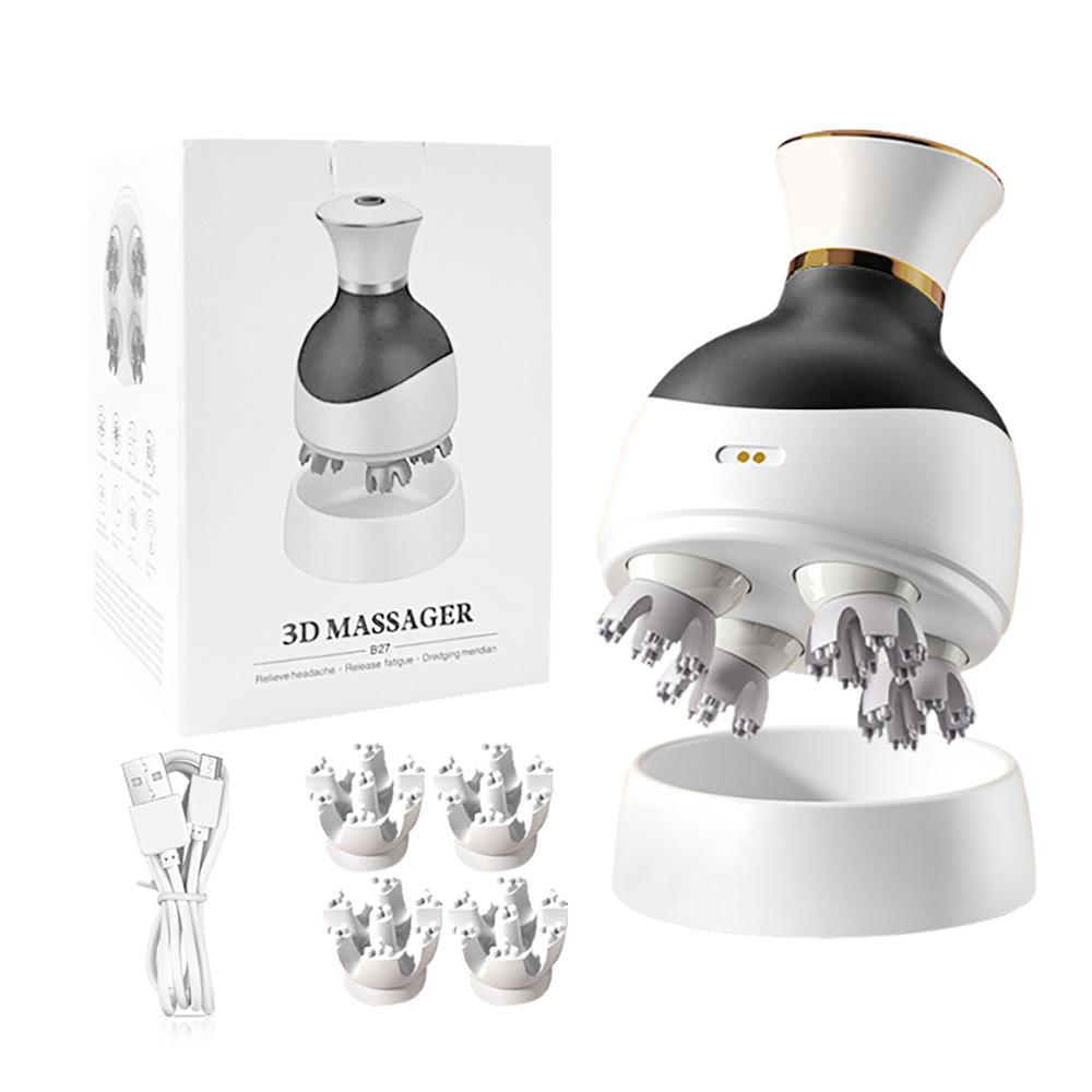 Electric Cordless Hair Scalp Massager with Kneading 3 Massage Modes Handheld Portable Head Scratcher Massager Stress Relax