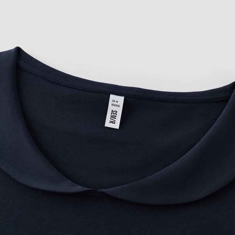 Semir Women's Doll Collar Slim Fit Short Sleeve Polo Shirt