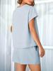 Women's Two Piece Loungewear Set Short Sleeve Top and Shorts Matching Pajama Outfit with Pockets