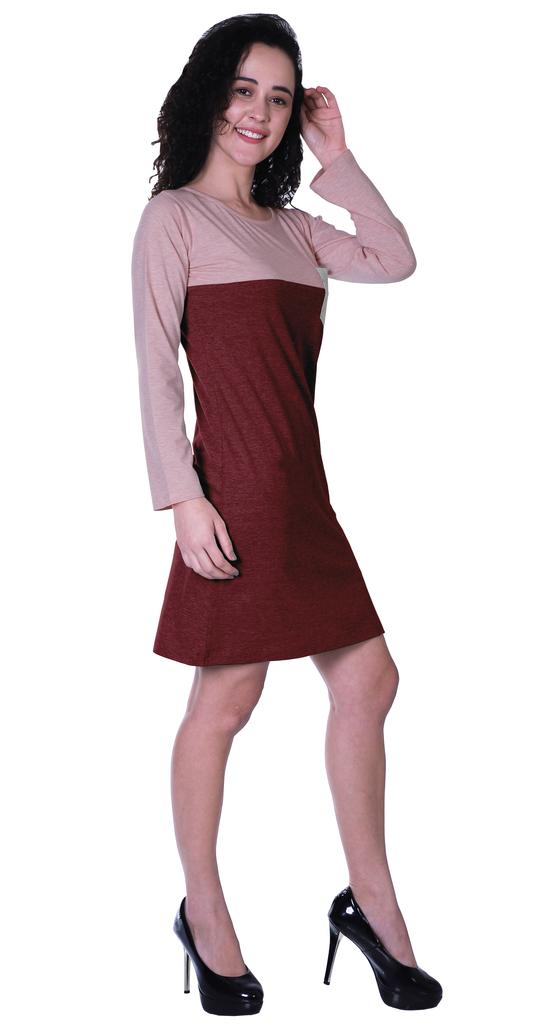 Moomaya Womens T-shirt Dress Full Sleeve Sequin Patch Pocket Summer Dresses