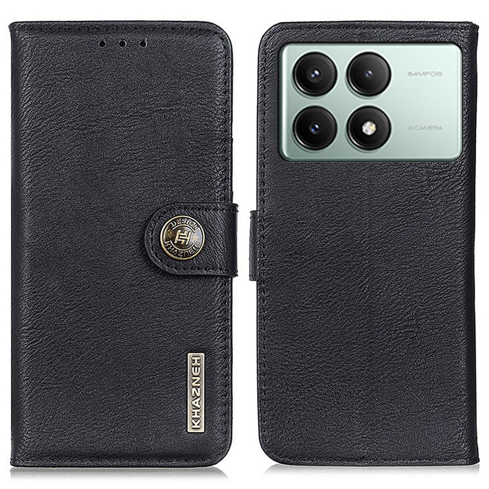 KHAZNEH For Xiaomi Redmi K70E 5G/Poco X6 Pro 5G Wallet Phone Case Cowhide Texture Leather Cover