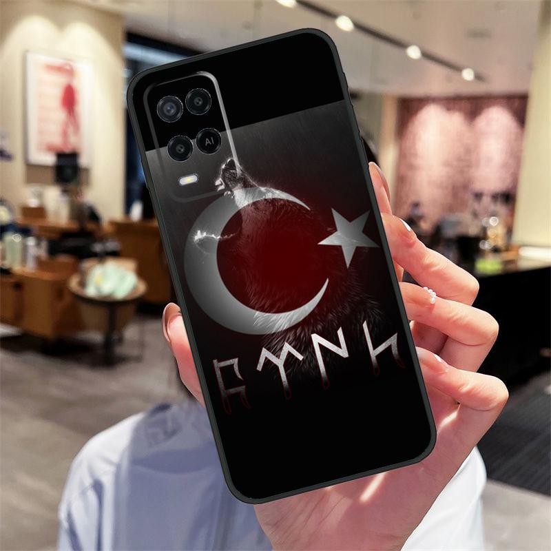 Türkei Flagge Hülle Für Oppo A94 A74 A54 A18 A38 A58 A78 A98 A40 A60 A80 A16 A76 A96 A15 A17 A77 A57S Cover