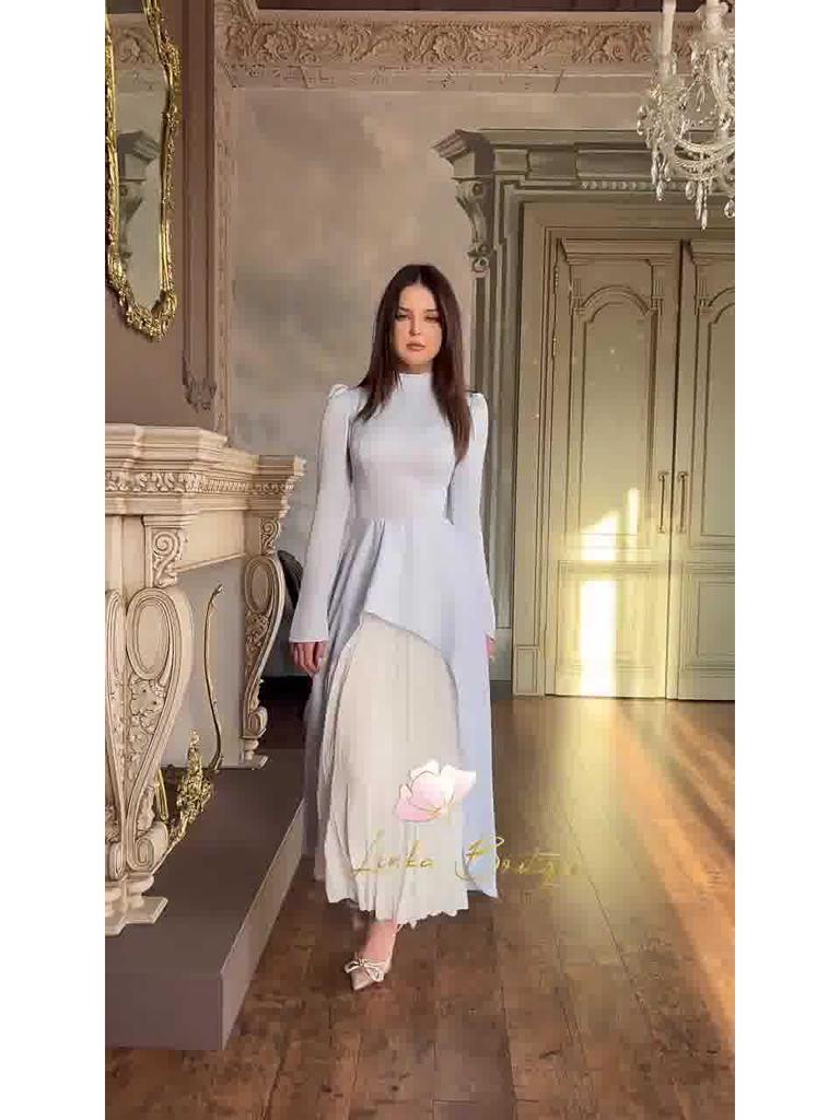 Elegant European & American Patchwork Long Dress - 2025 Collection