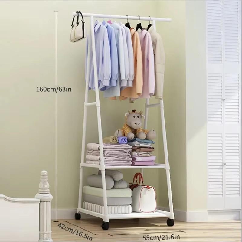 1PC Floor-Mounted Thick Triangular Hat Rack, Clothes Drying Rack, Household Hanging Clothes Rack, Storage Frame