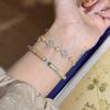 Guofeng New Chinese Enamel Color Bracelet Heavy Industry Four-leaf Flower Solid Auspicious Cloud