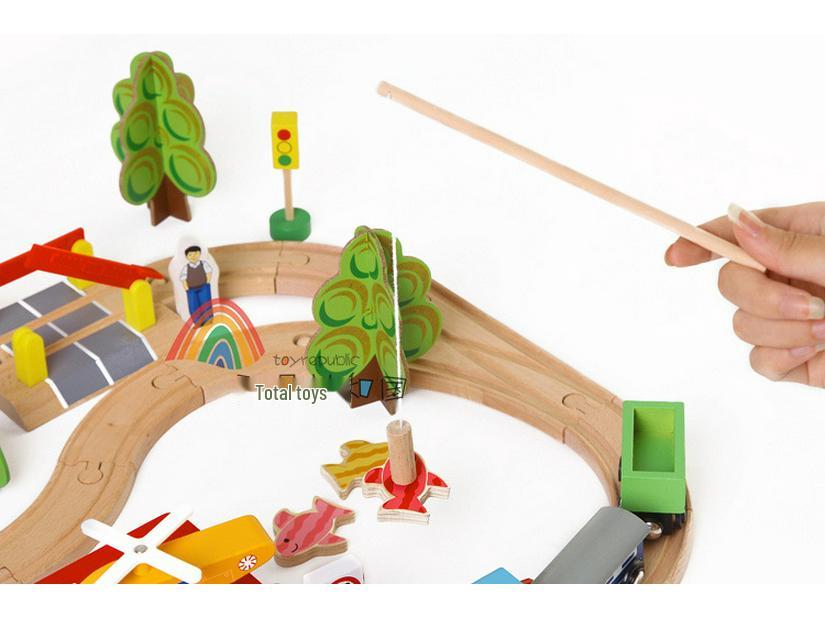 69-Piece Wooden Train Track Set: Children's Educational Parent-Child Toy