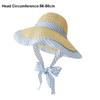 Blue Grid Woven Hat Wide Brim Fisherman Hat Fashion Sun Cap  Summer